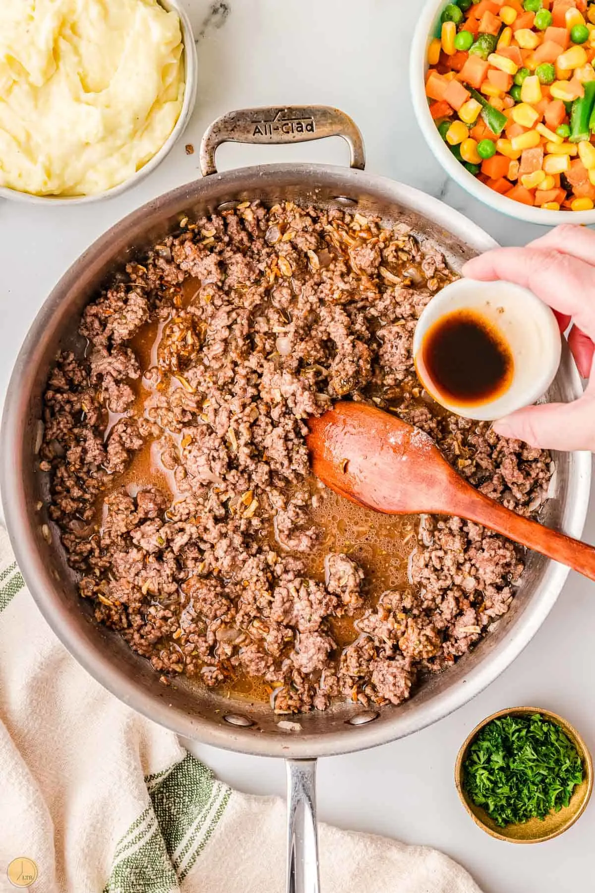 brown meat in a skillet