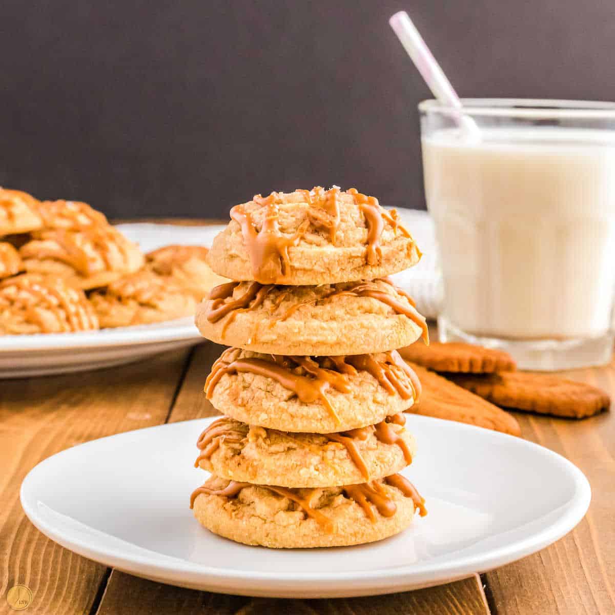 biscoff butter cookies in a stack