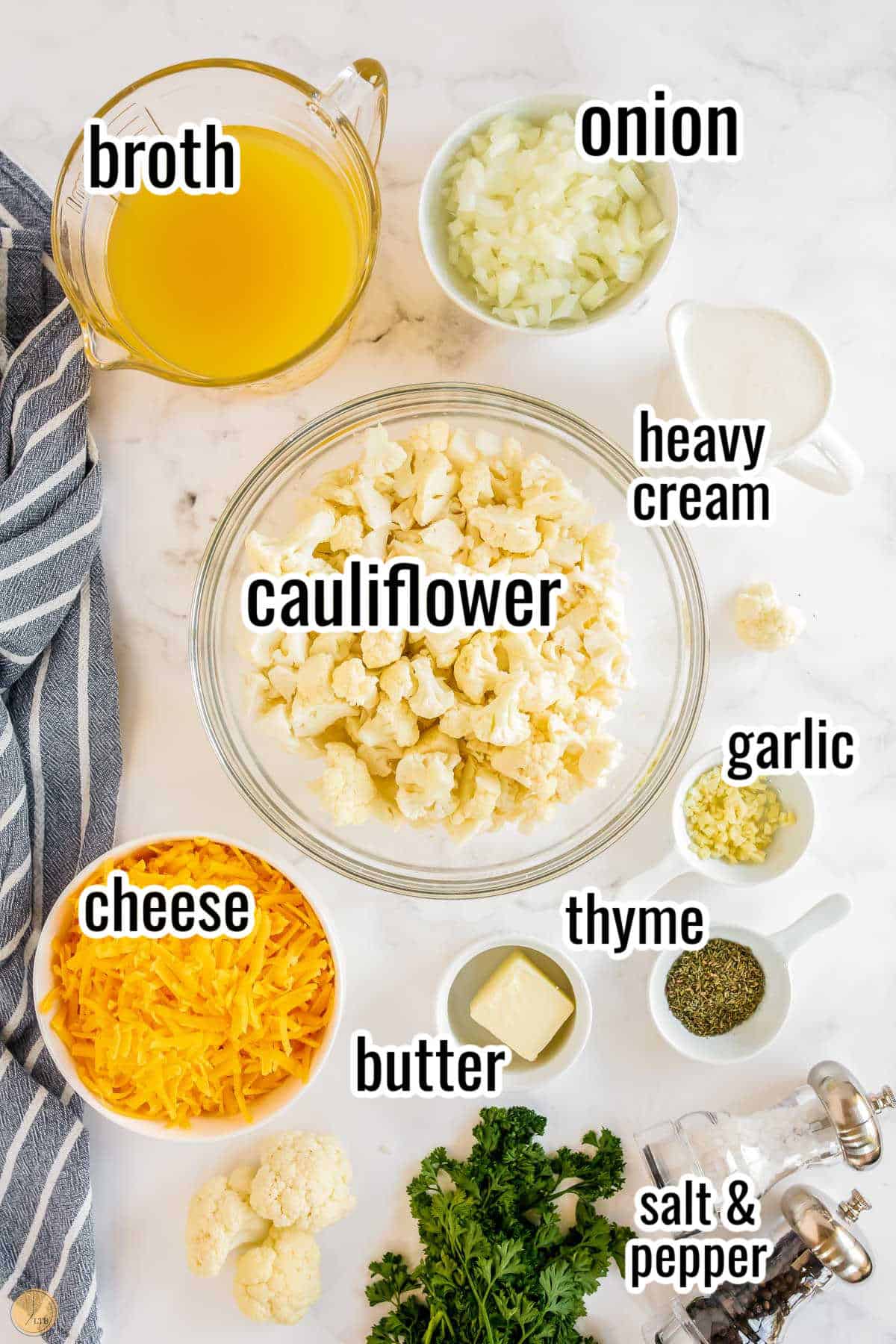big head of cauliflower is one of the ingredients for this blended soup recipe
