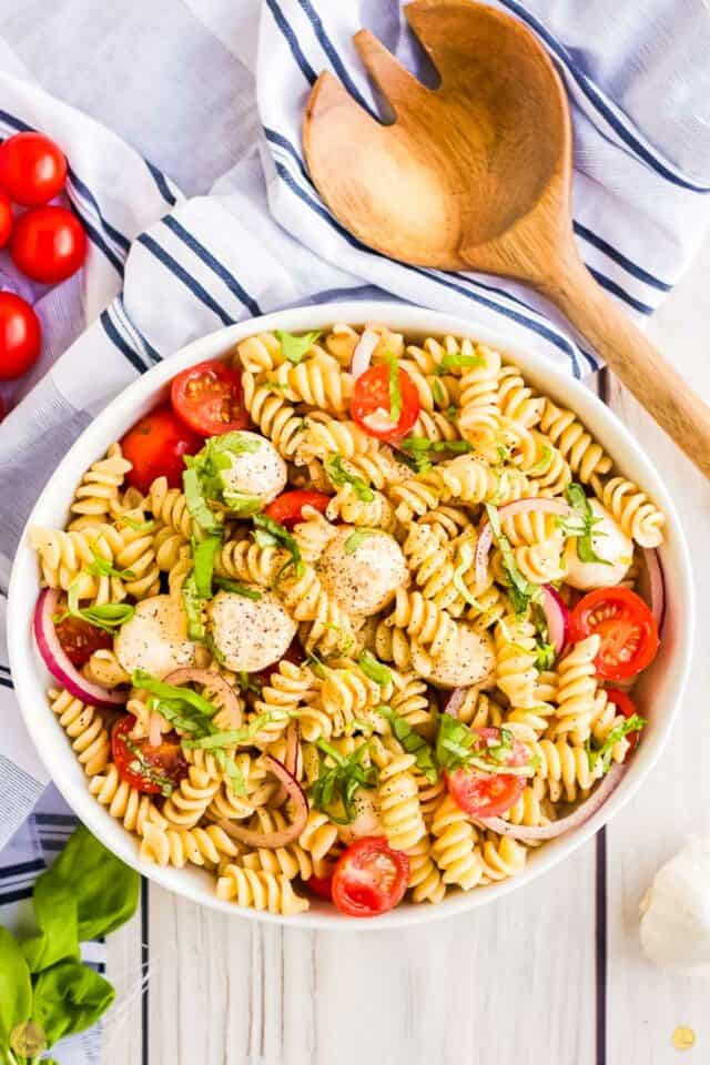 Caprese Pasta Salad - Leftovers Then Breakfast