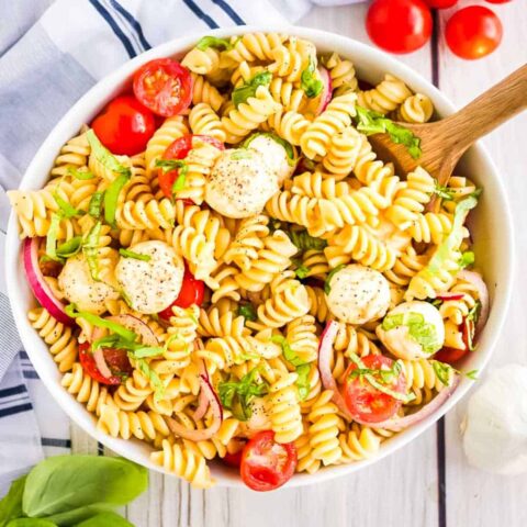 Caprese Pasta Salad - Leftovers Then Breakfast