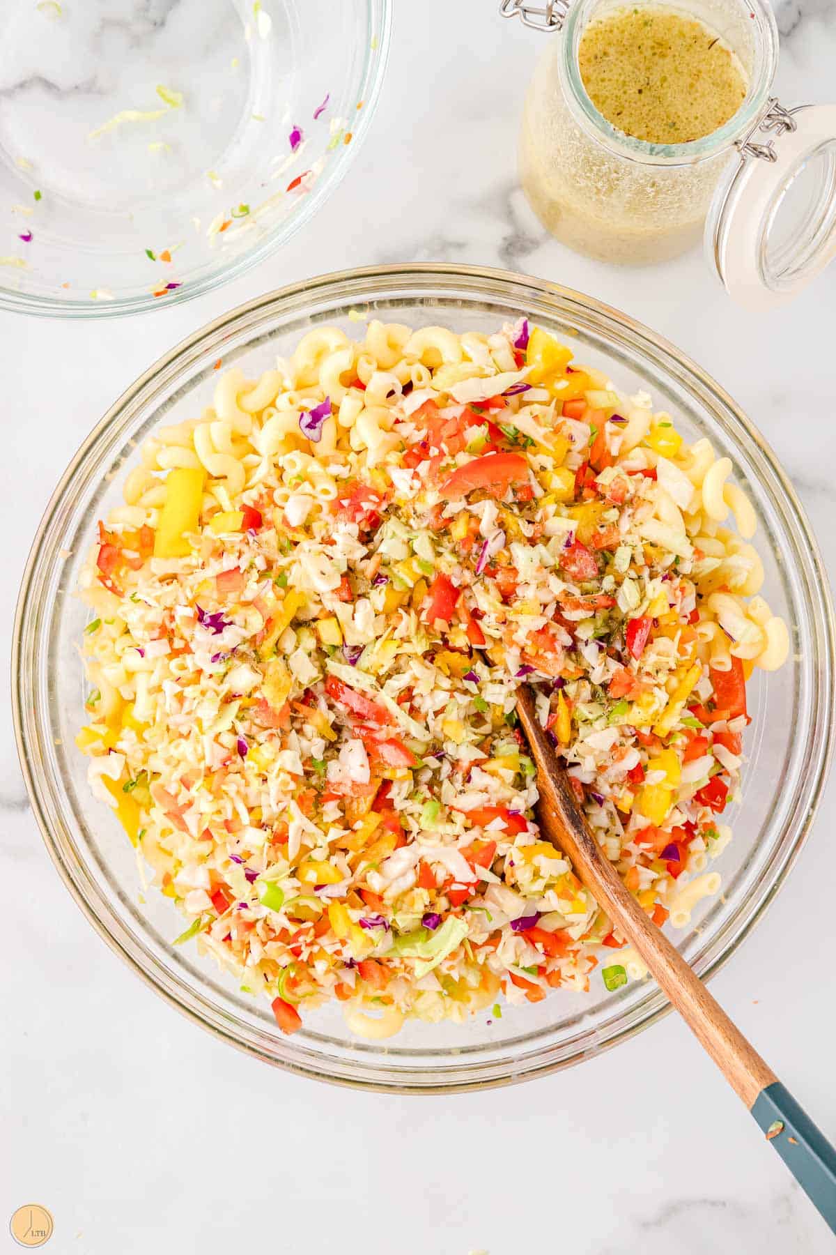 this sweet macaroni salad is a classic side dish