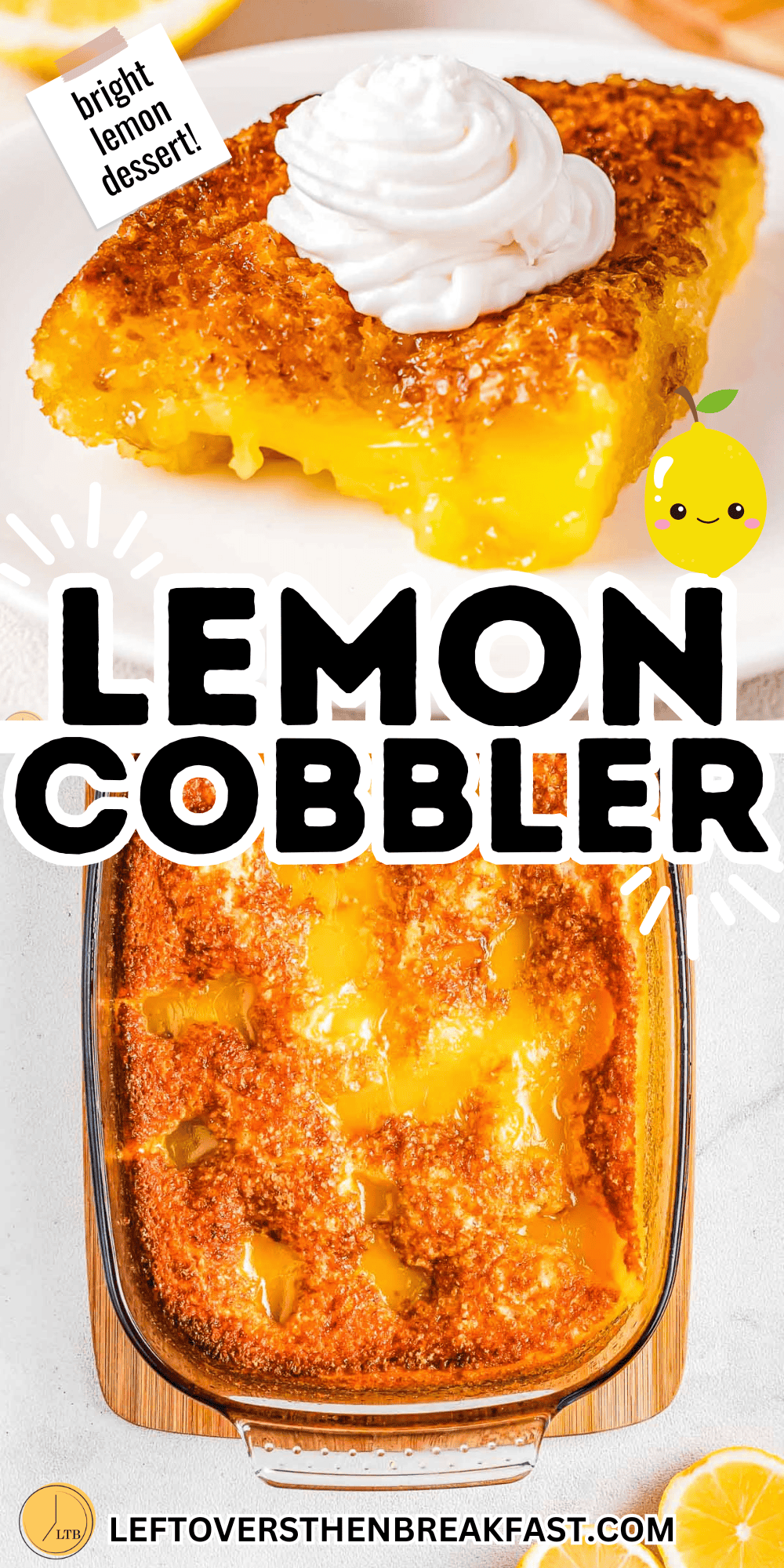 lemon cobbler collage