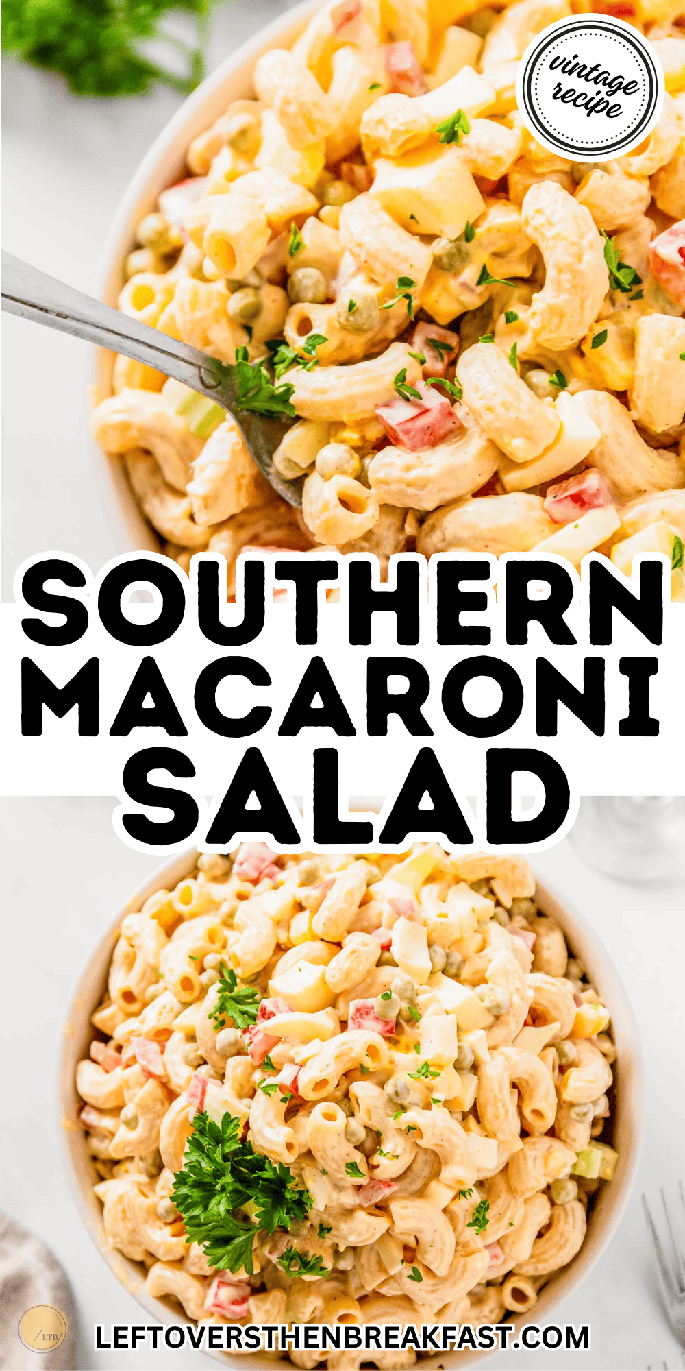 southern macaroni salad collage