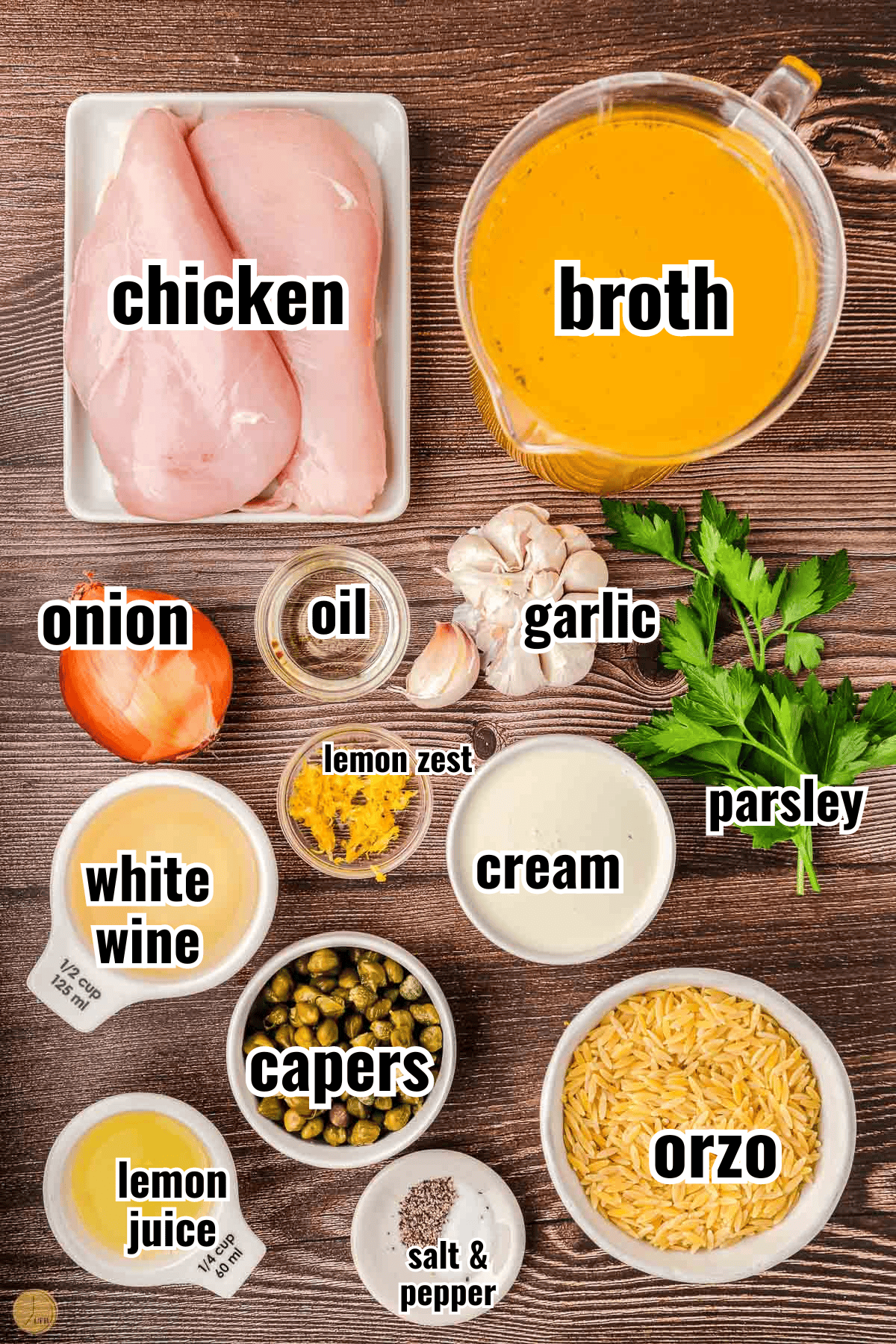 simple ingredients for a piccata sauce