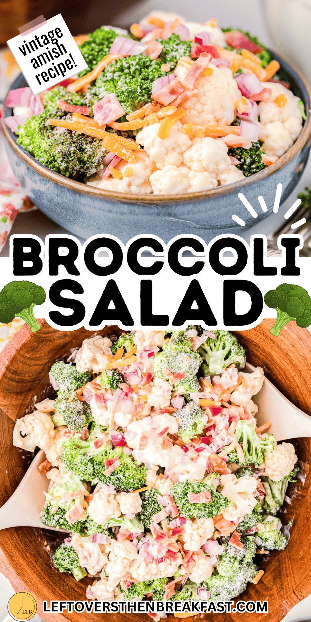 amish broccoli salad collage