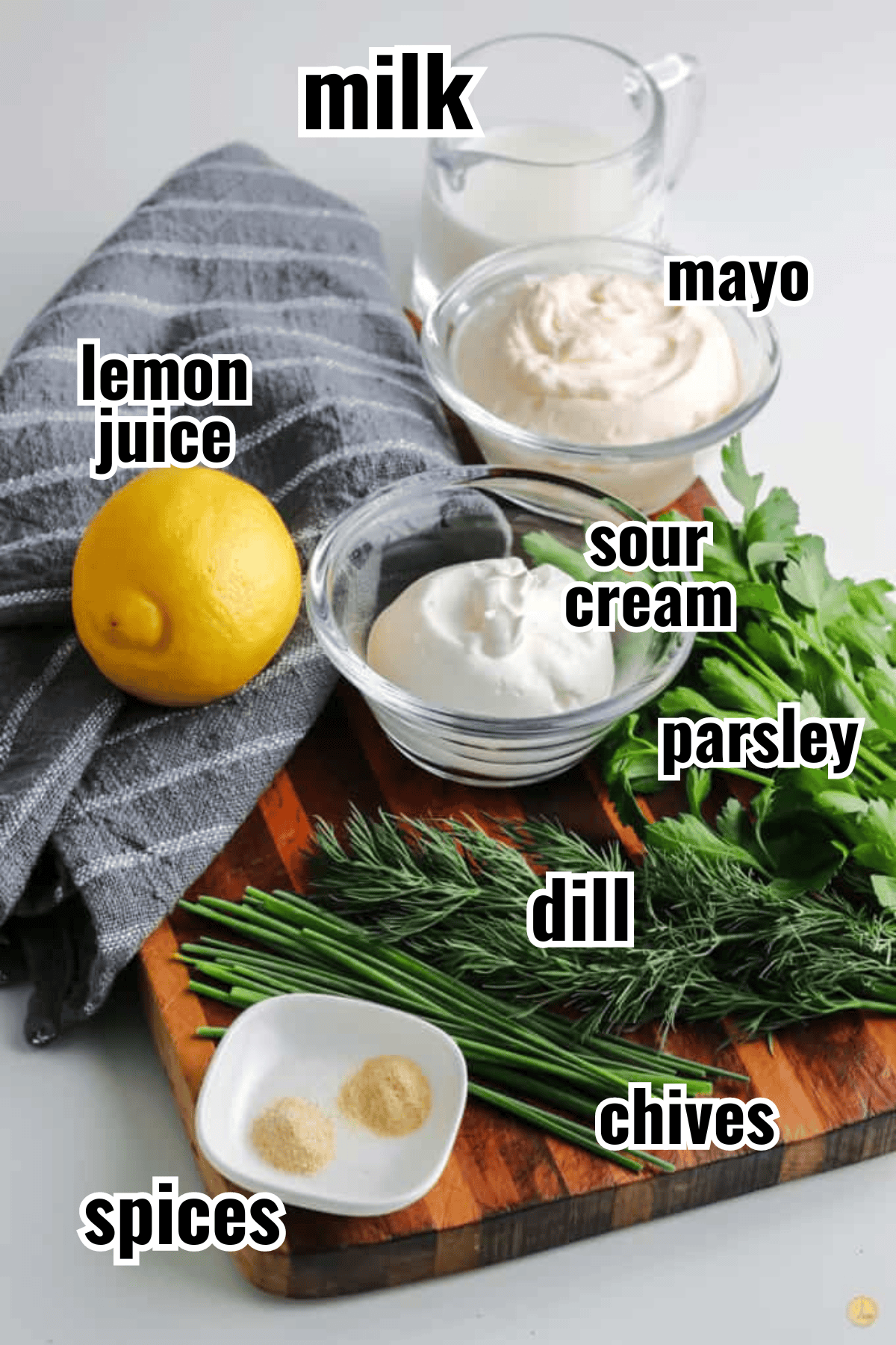 ingredients for ranch dressing