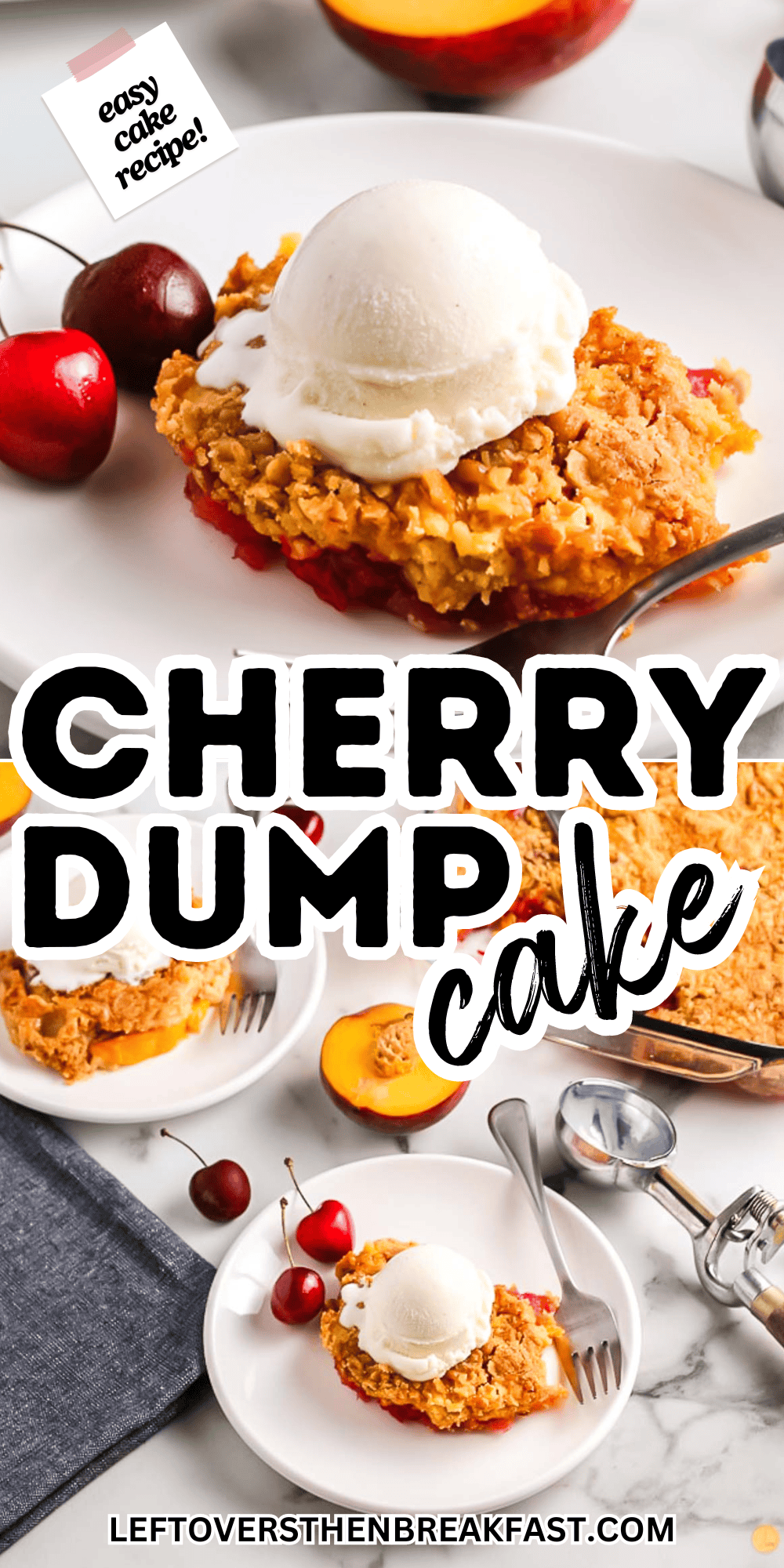 cherry dump cake picture collage