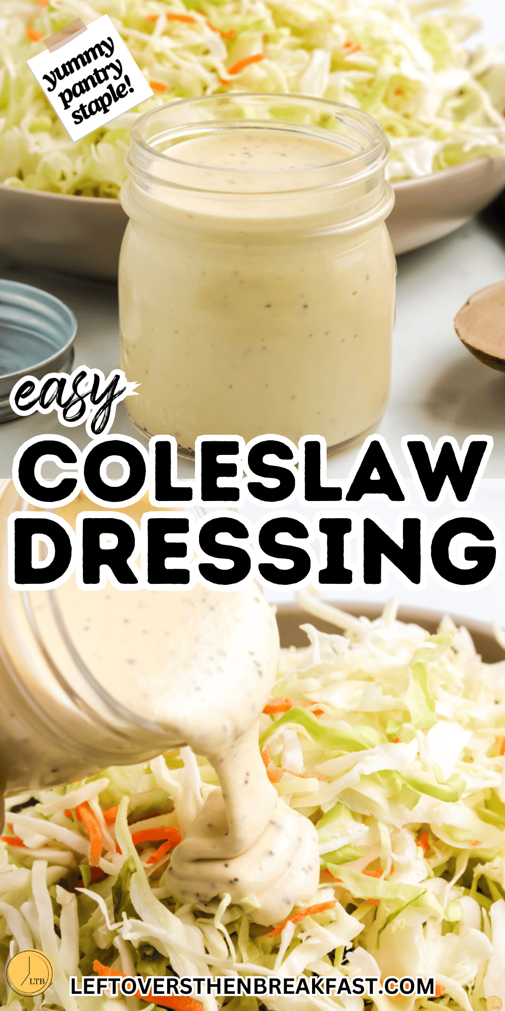 collage of coleslaw dressing pcitures