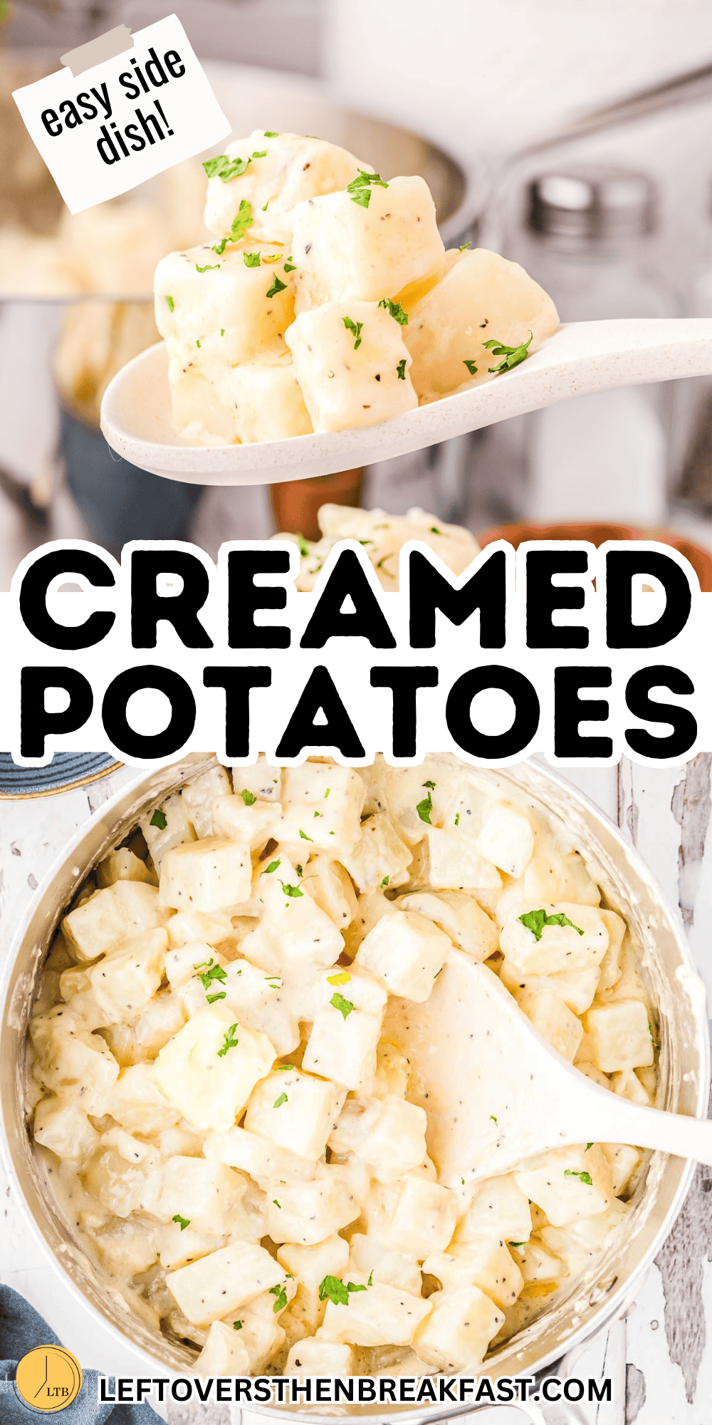 collage of cream potatoes pictures