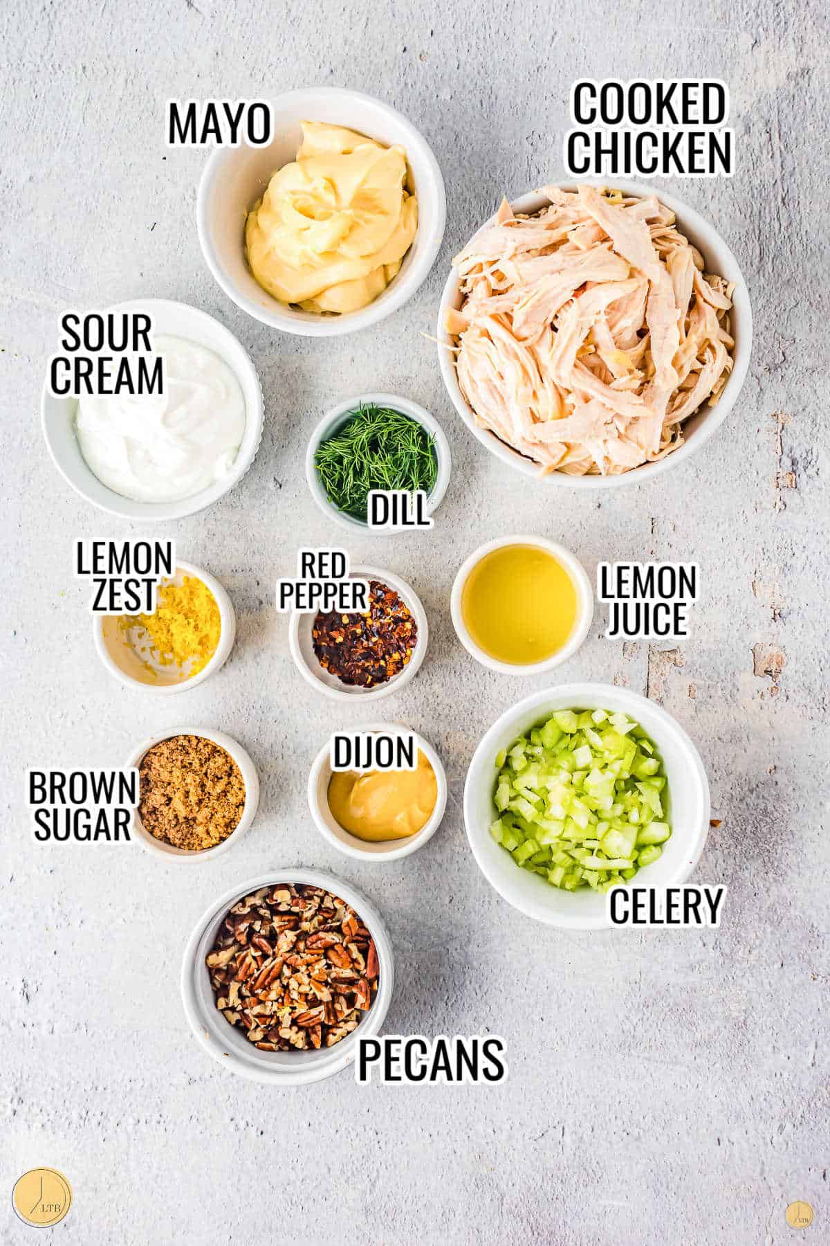 ingredients for a chicken salad recipe