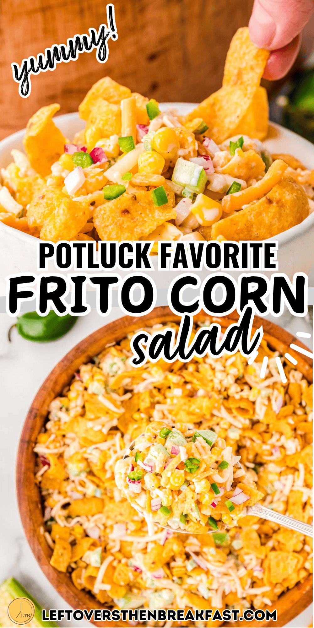collage of frito corn salad pictures