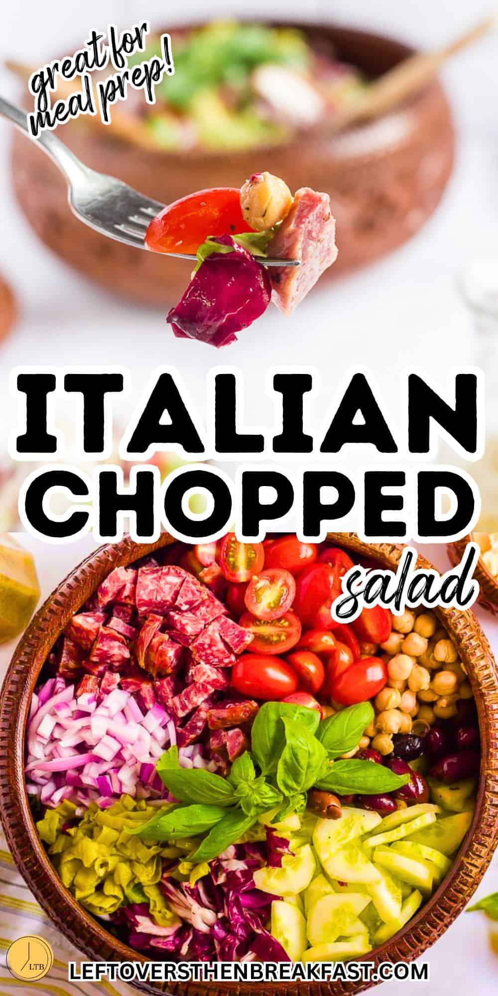 collage of italian salad pictures