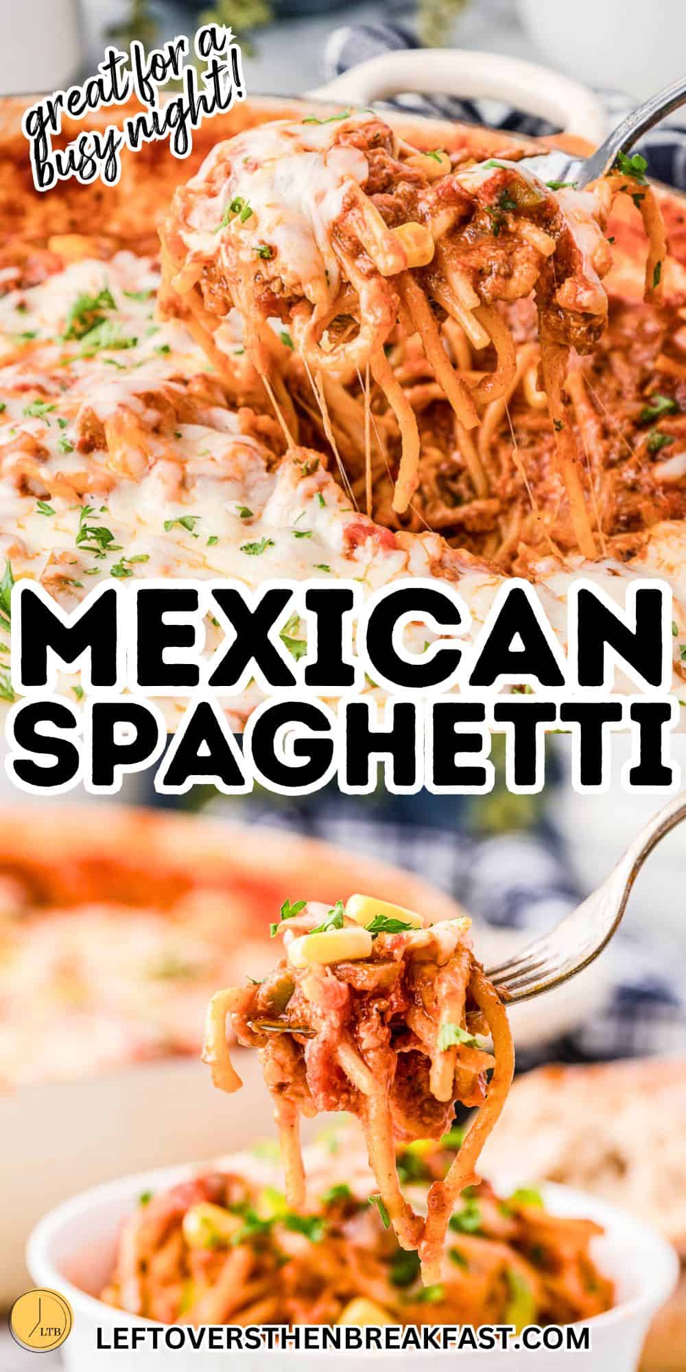 mexican spaghetti on a fork