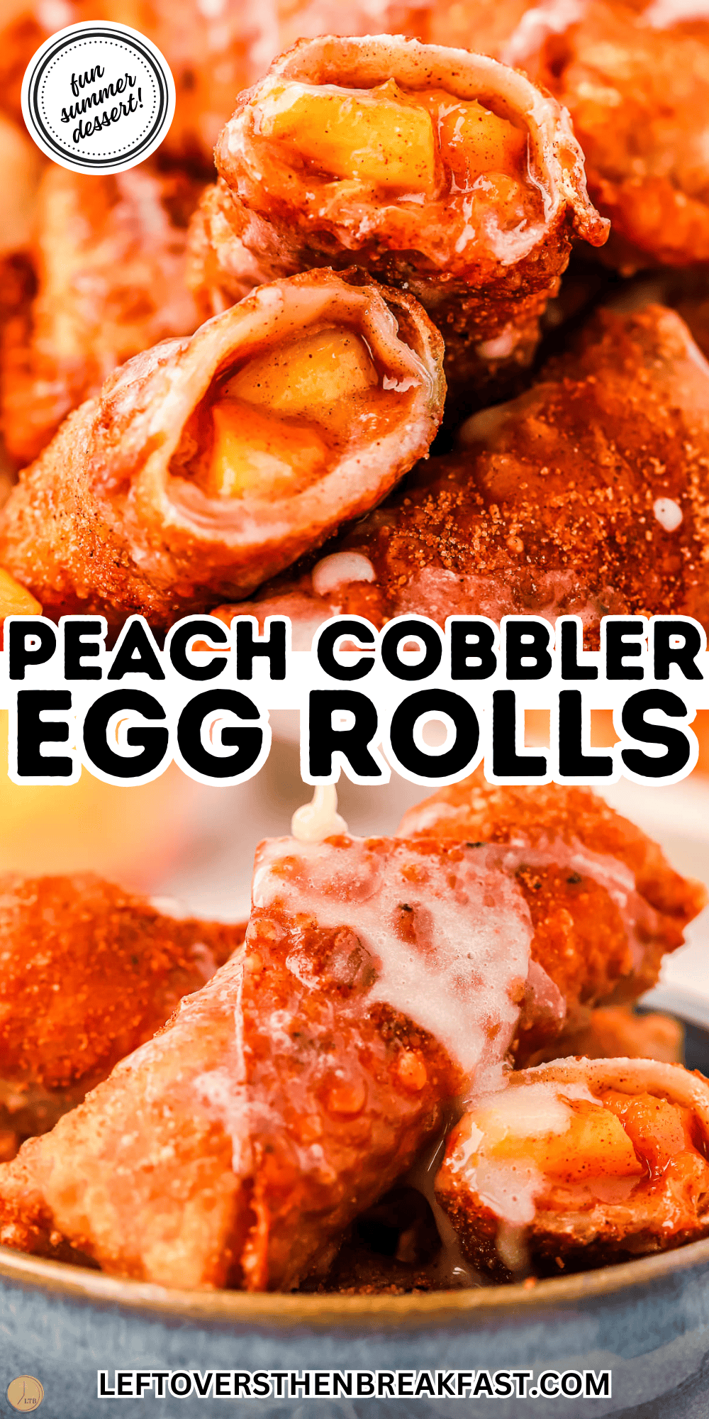 peach cobbler egg rolls