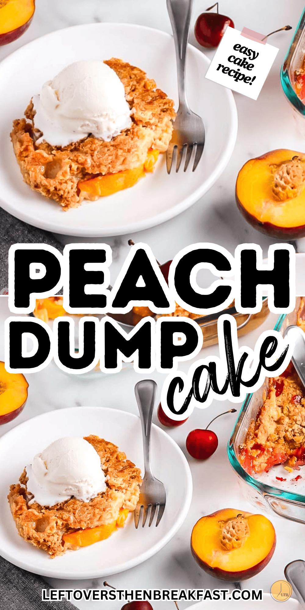 collage of peach cake pictures