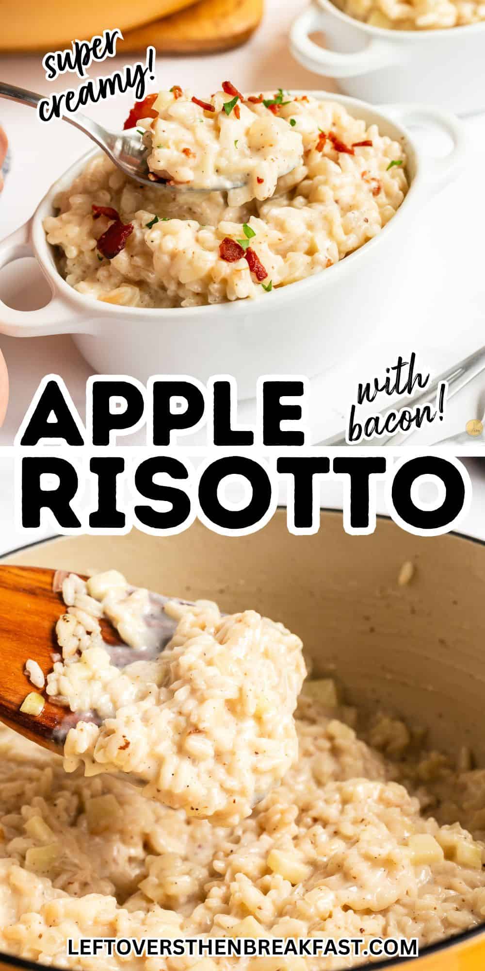 collage of apple risotto pictures