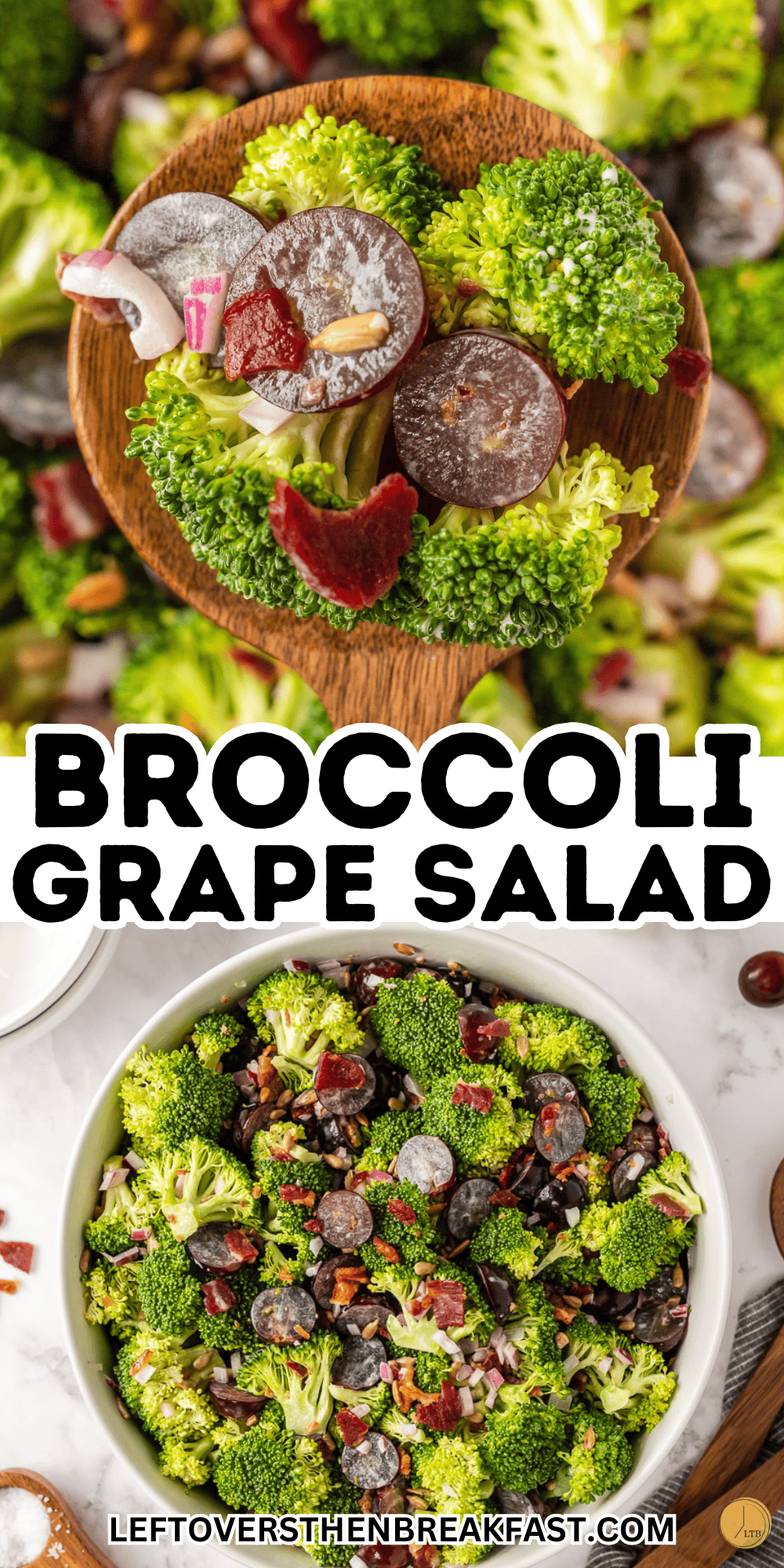 broccoli grape salad Pinterest pin image