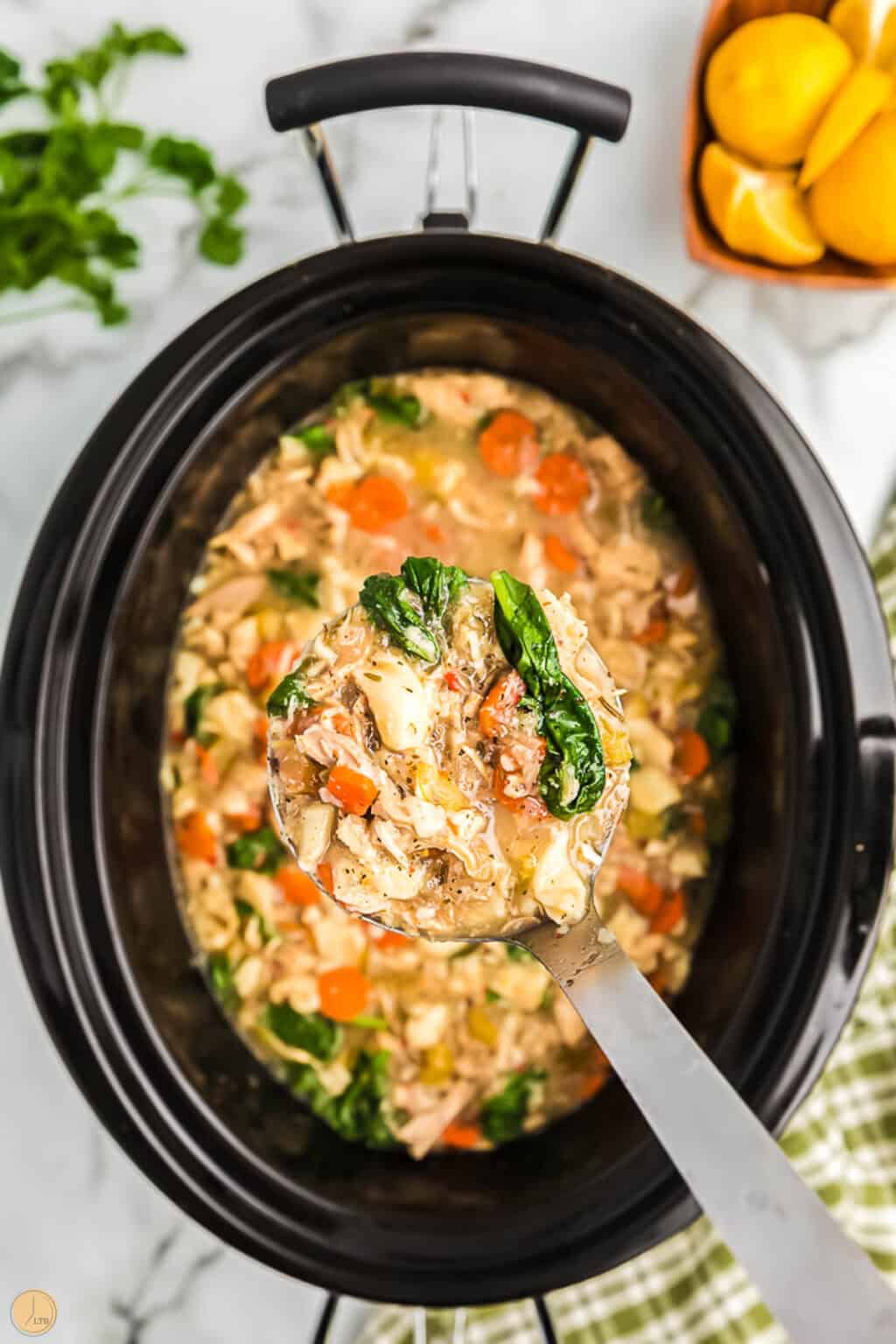 Crockpot Chicken Tortellini Soup - Leftovers Then Breakfast