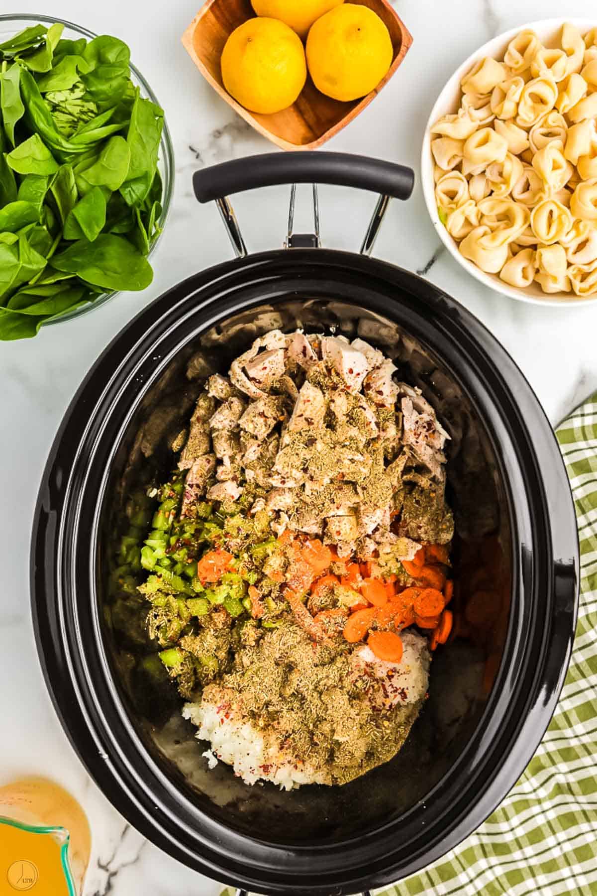 chicken and veggies in a crock pot