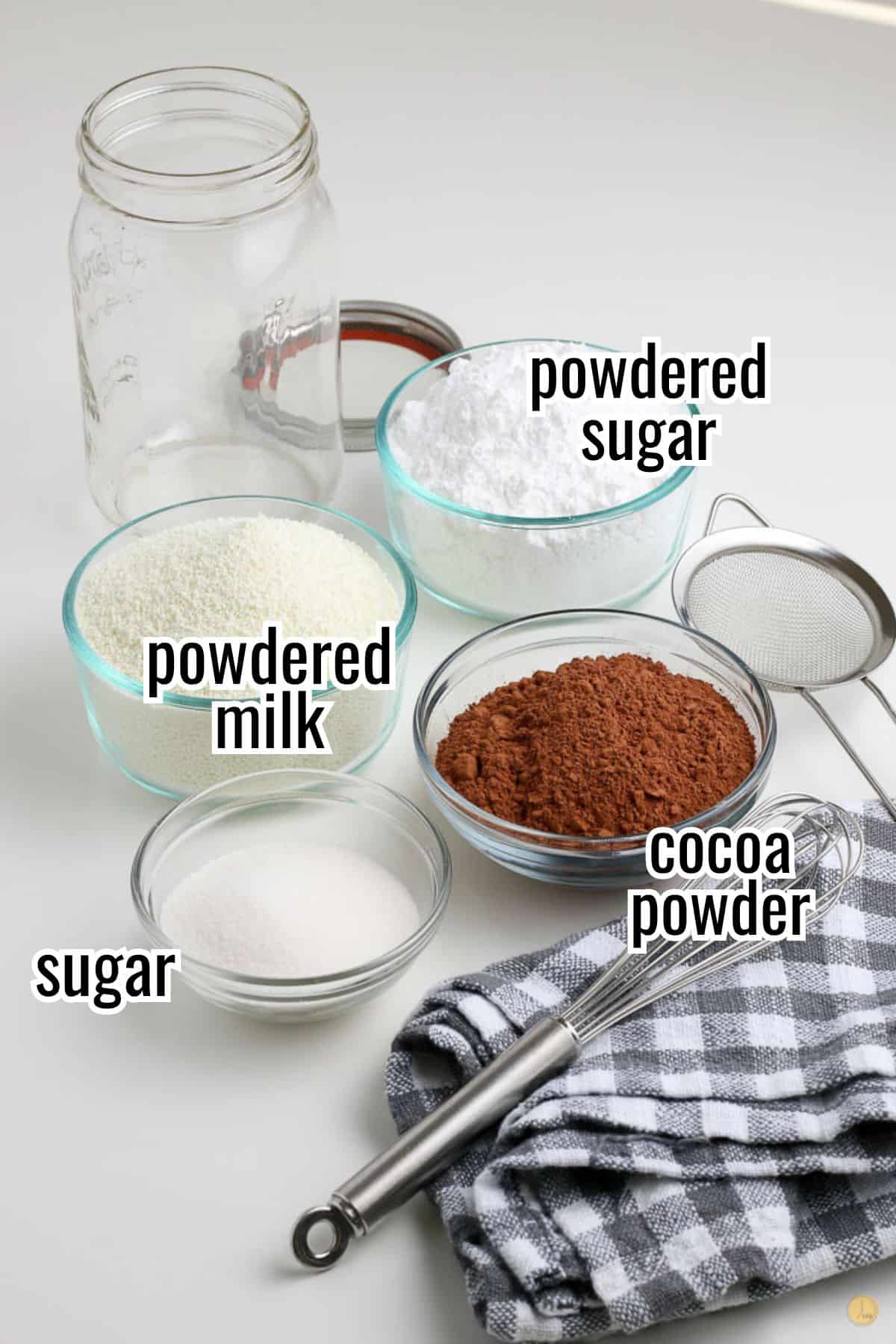 individual ingredients in bowls