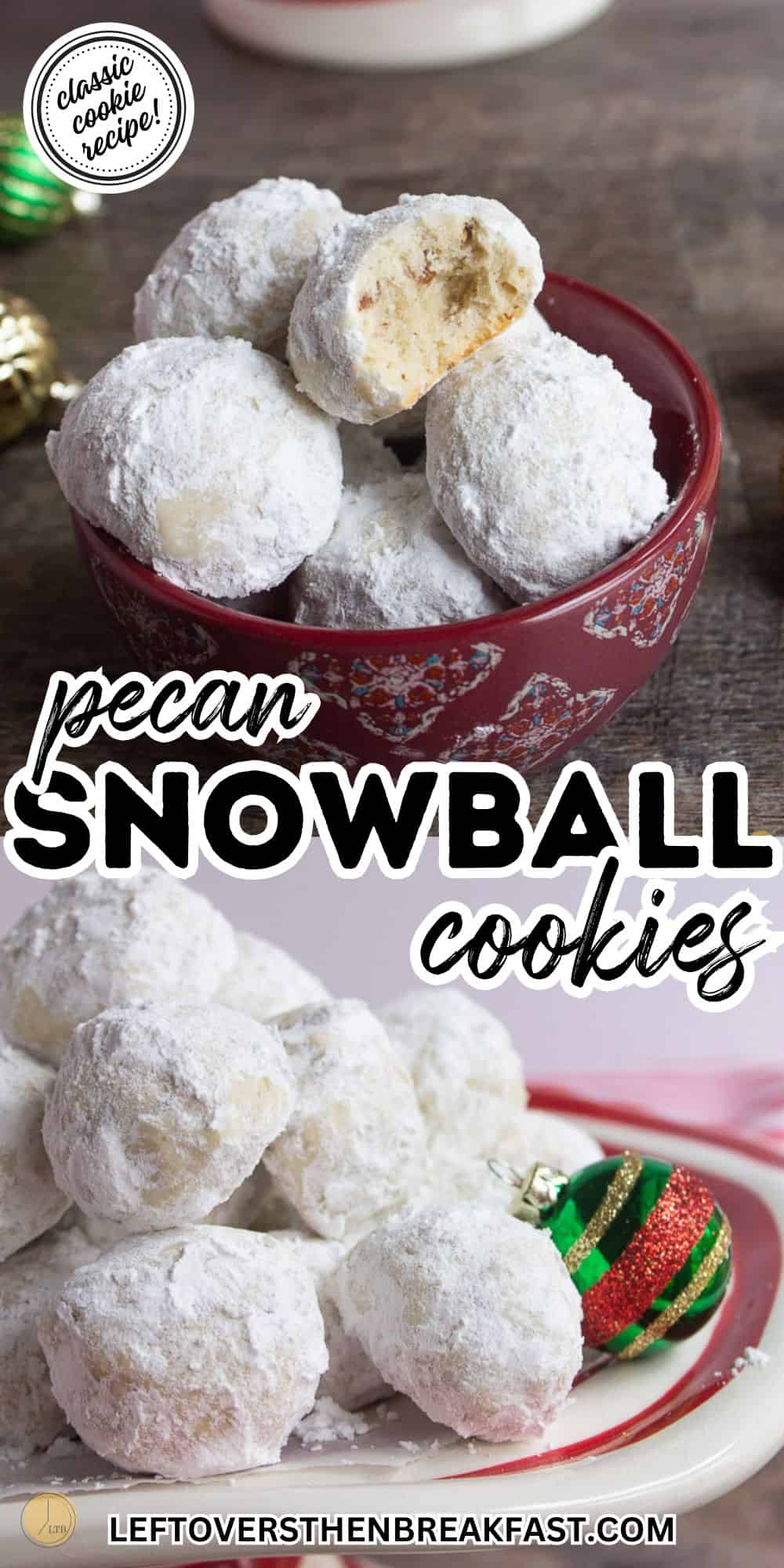 snowball cookies collage for pinterest