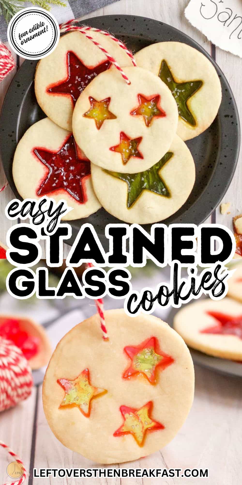 stained glass cookies in a collage for pinterest