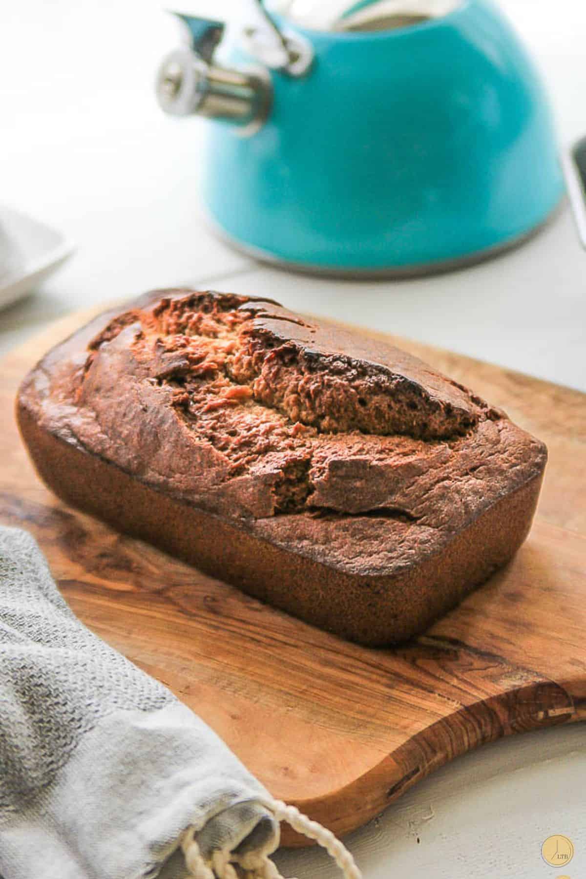 baked bread on a board