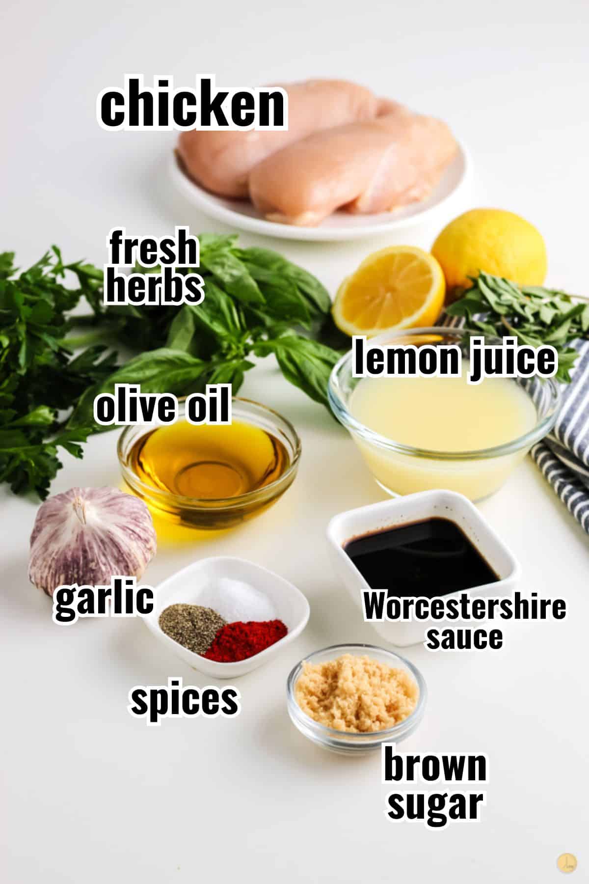 marinade ingredients on a countertop