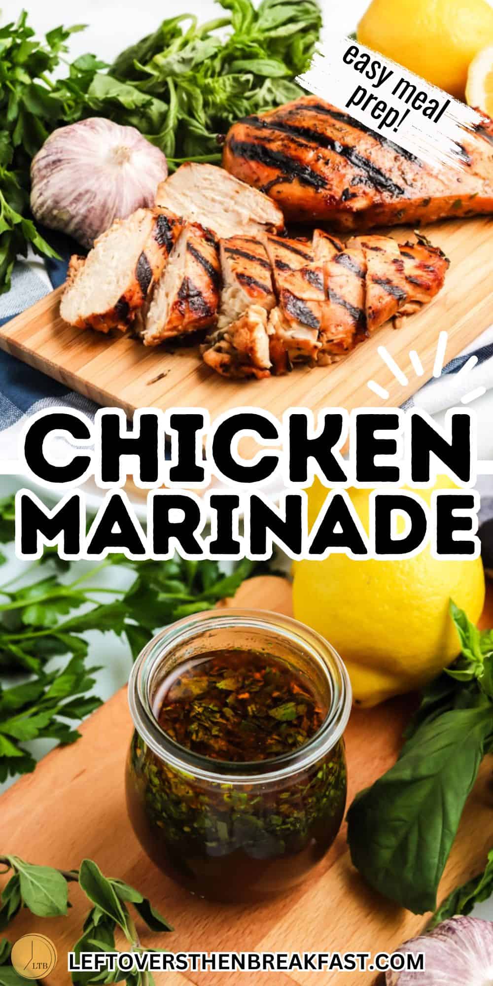 pinterest pin image of chicken marinade