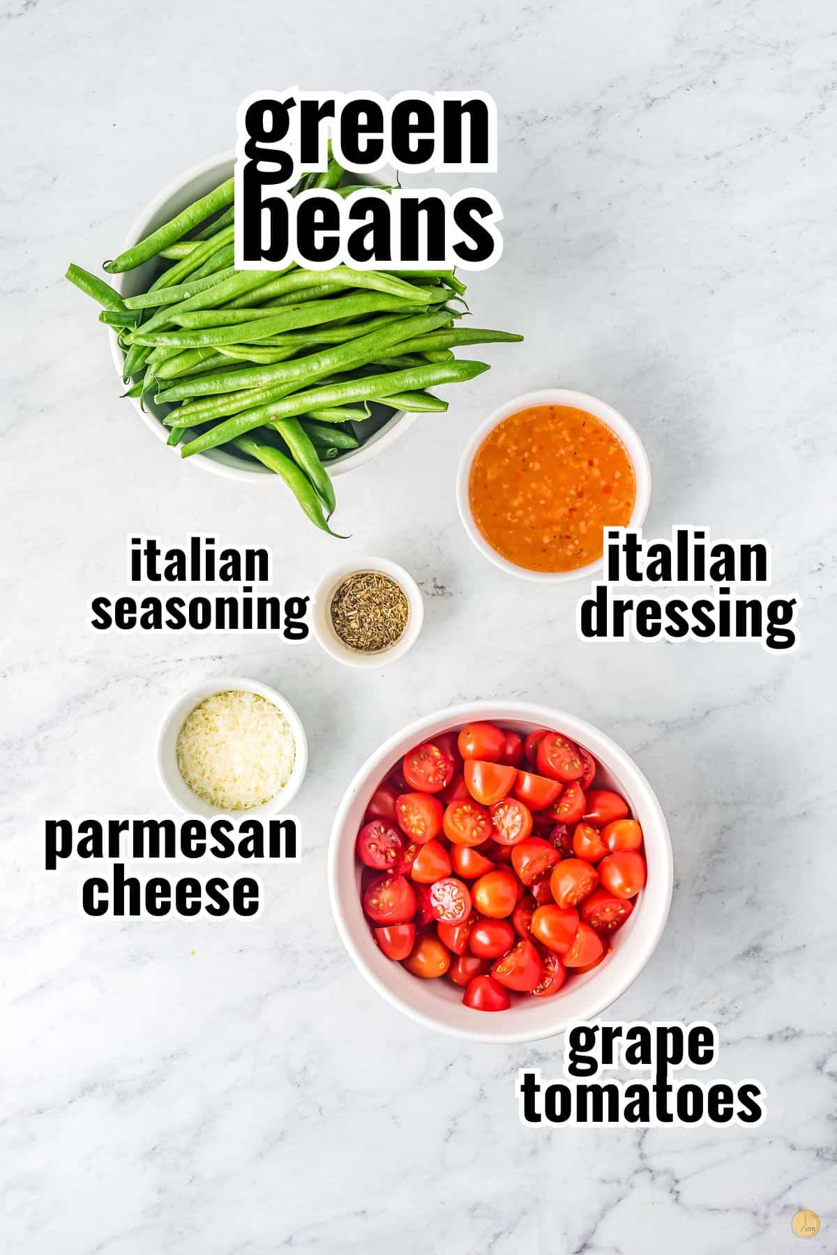 simple ingredients for Italian green beans