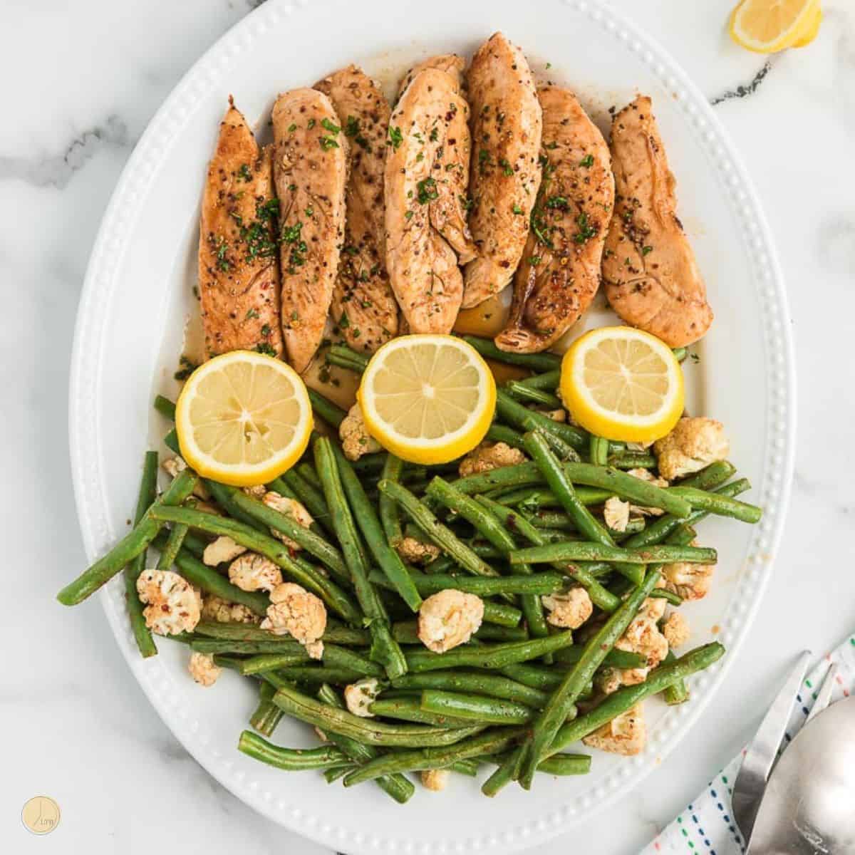 lemon honey chicken sheet pan meal featured image