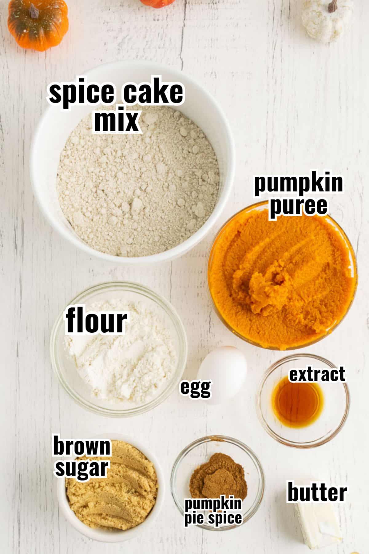 ingredients for pumpkin bread