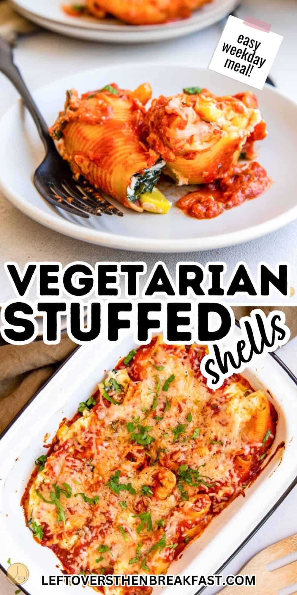 vegetarian stuffed shells pinterest pin image