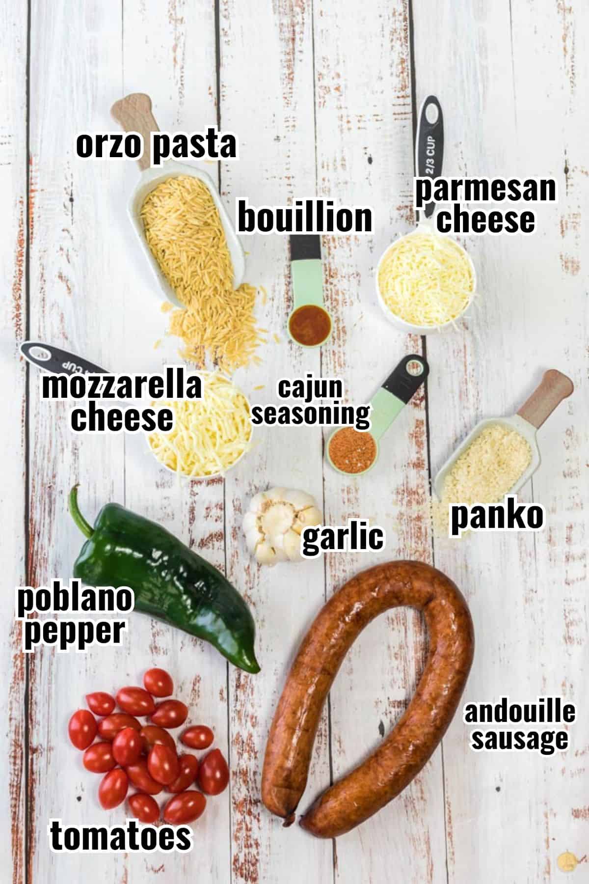 ingredients for cajun pasta bake