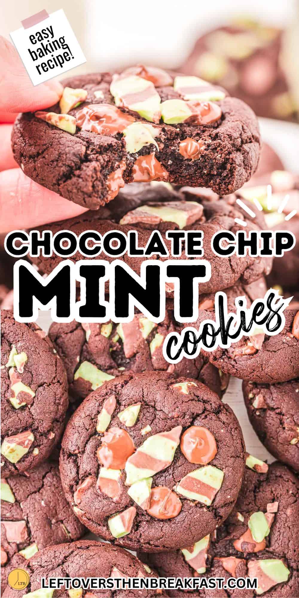 mint chocolate chip cookies pinterest pin image