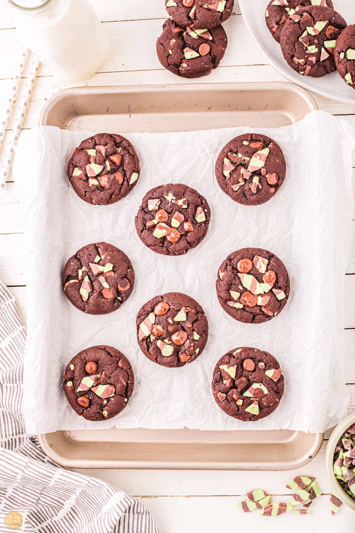 baked cookies on parchment paper