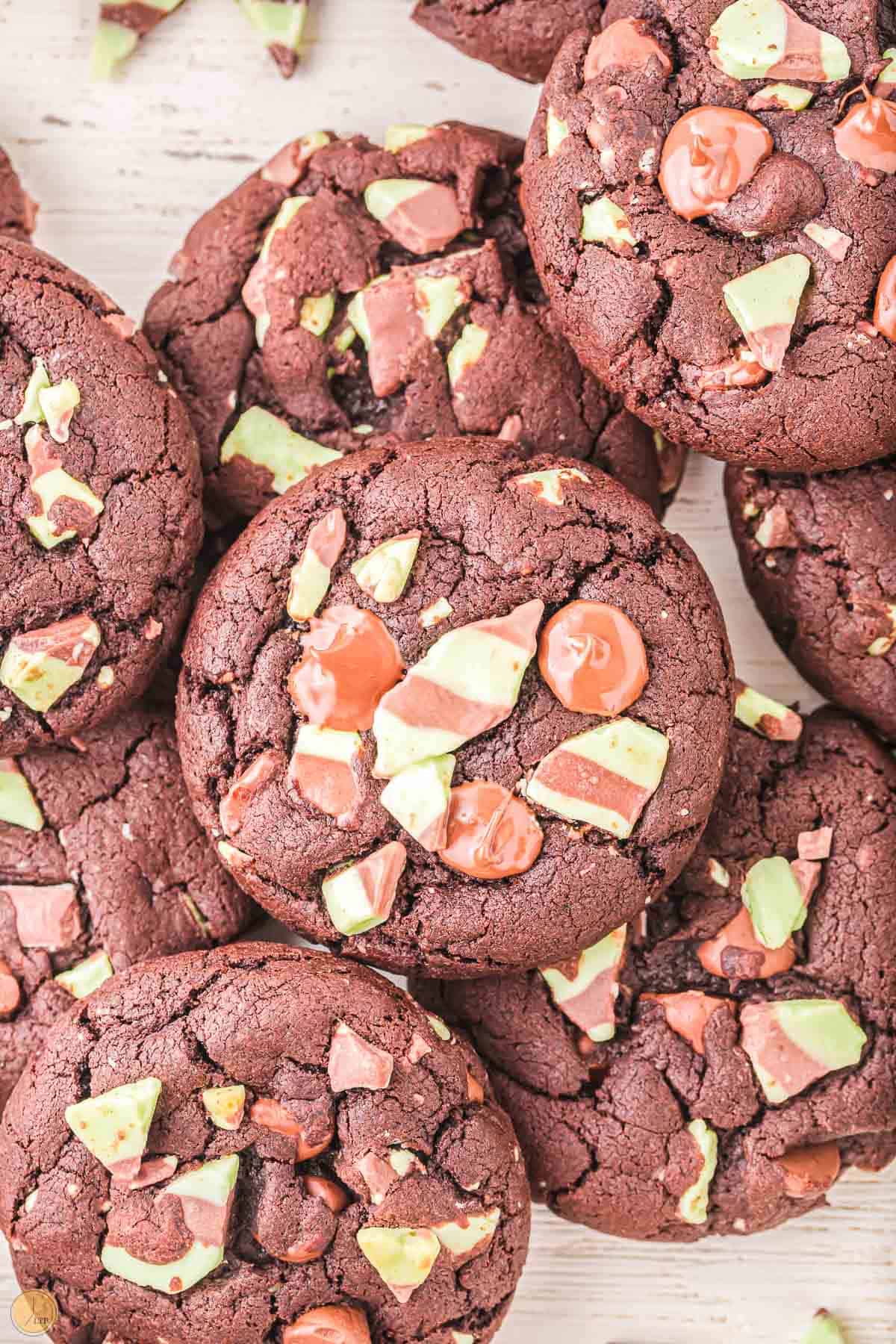 pile of cookies on parchment paper