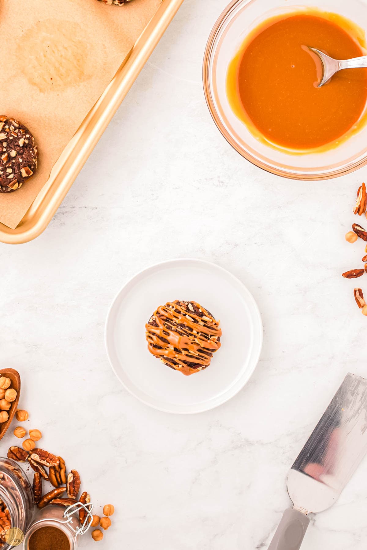 cookie drizzled with caramel