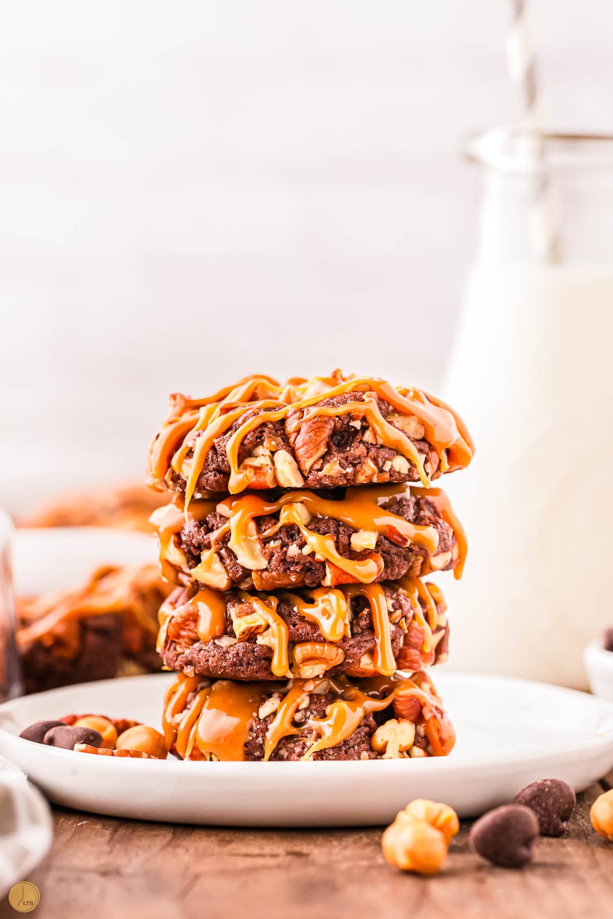 stack of turtle cookies on a plate