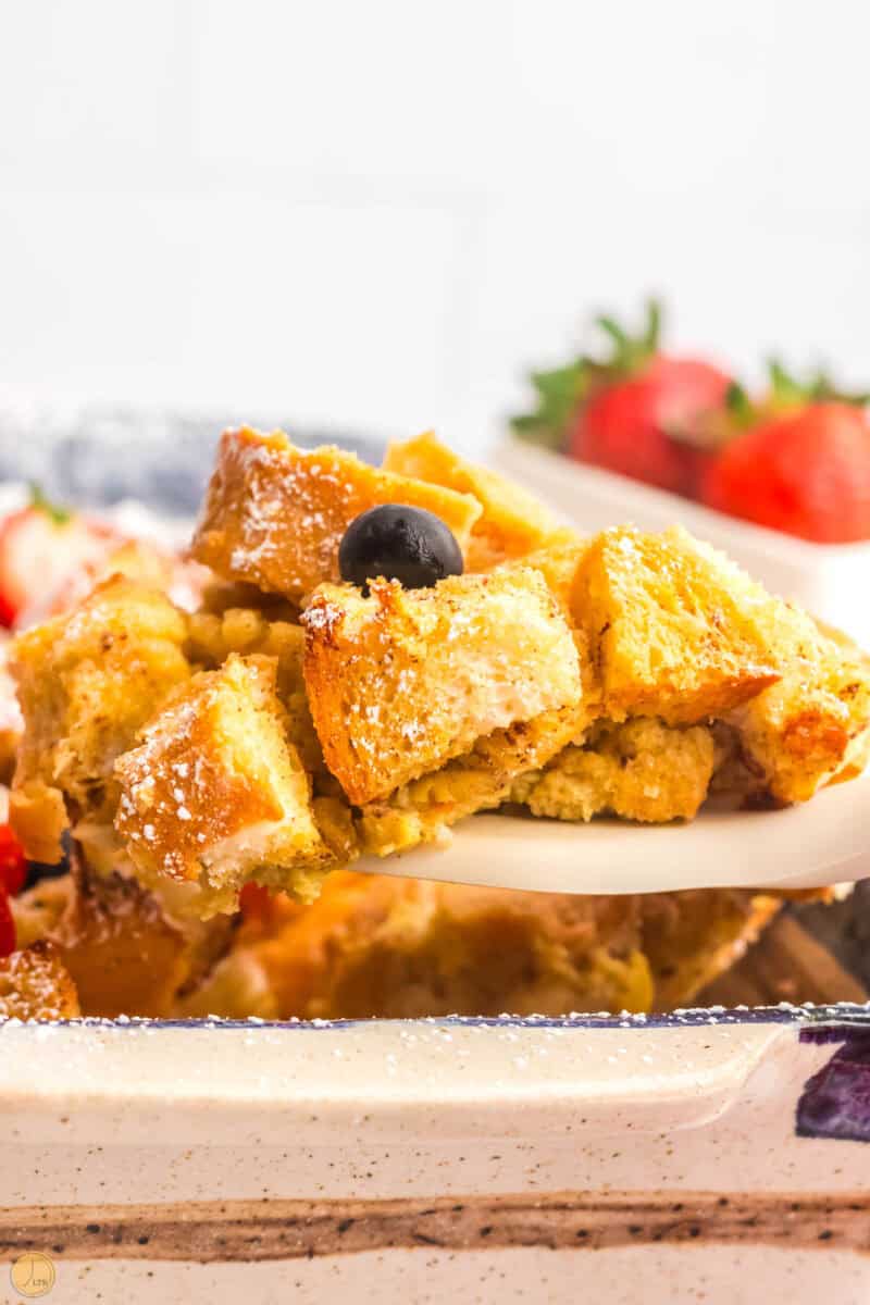 scoop of french toast casserole