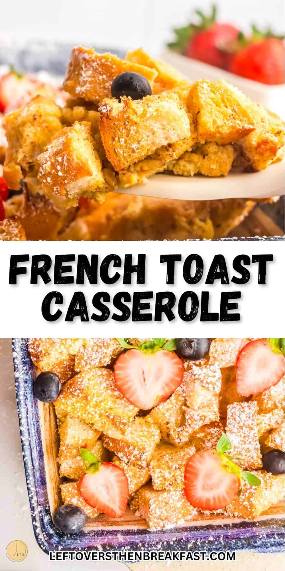 pinterest pin image for french toast casserole