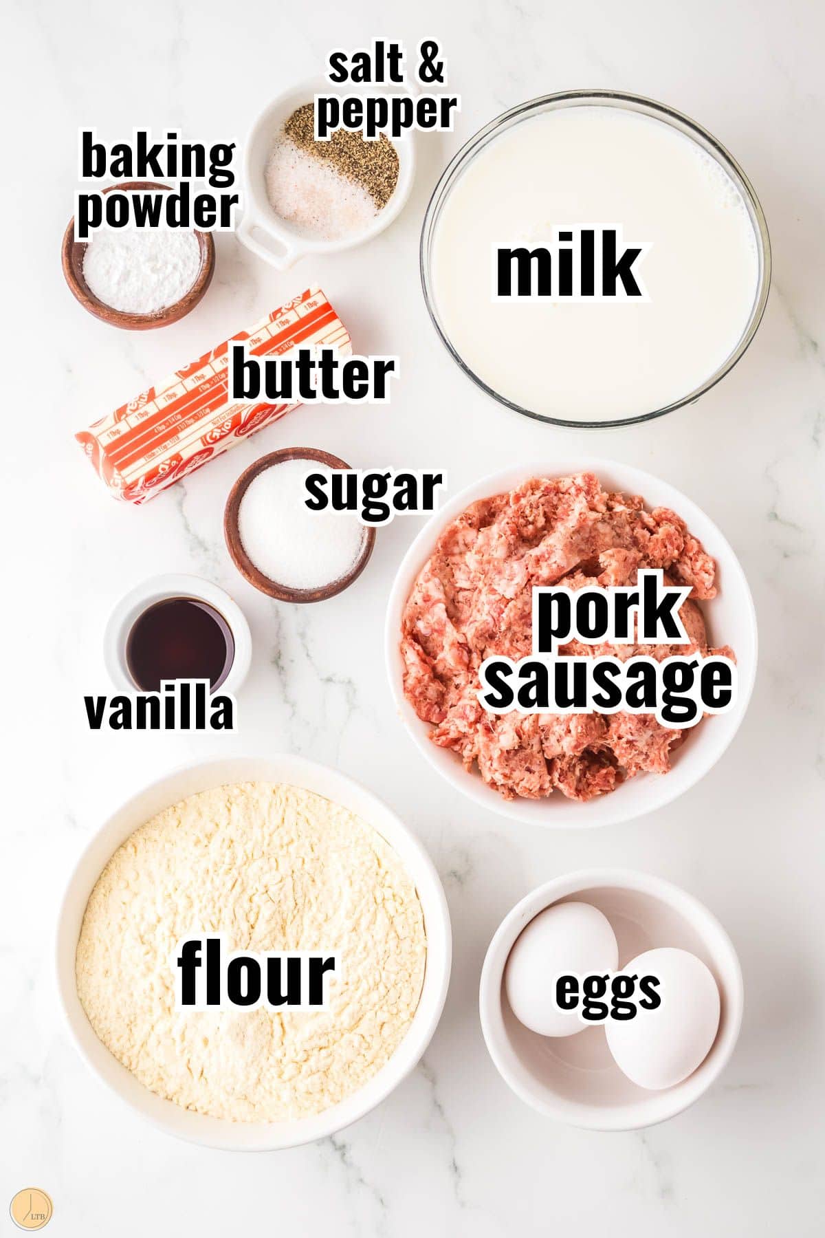 ingredients for a recipe with text overlay labeling them